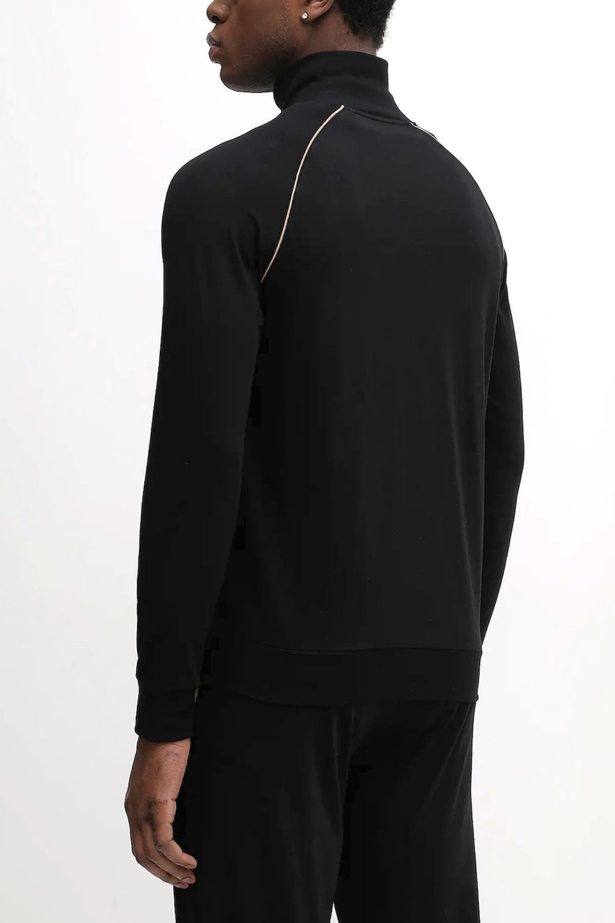 BOSS HOMEWEAR ΦΟΥΤΕΡ ZIPHOOD MIXMATCH JACKET Z ΜΑΥΡΟ