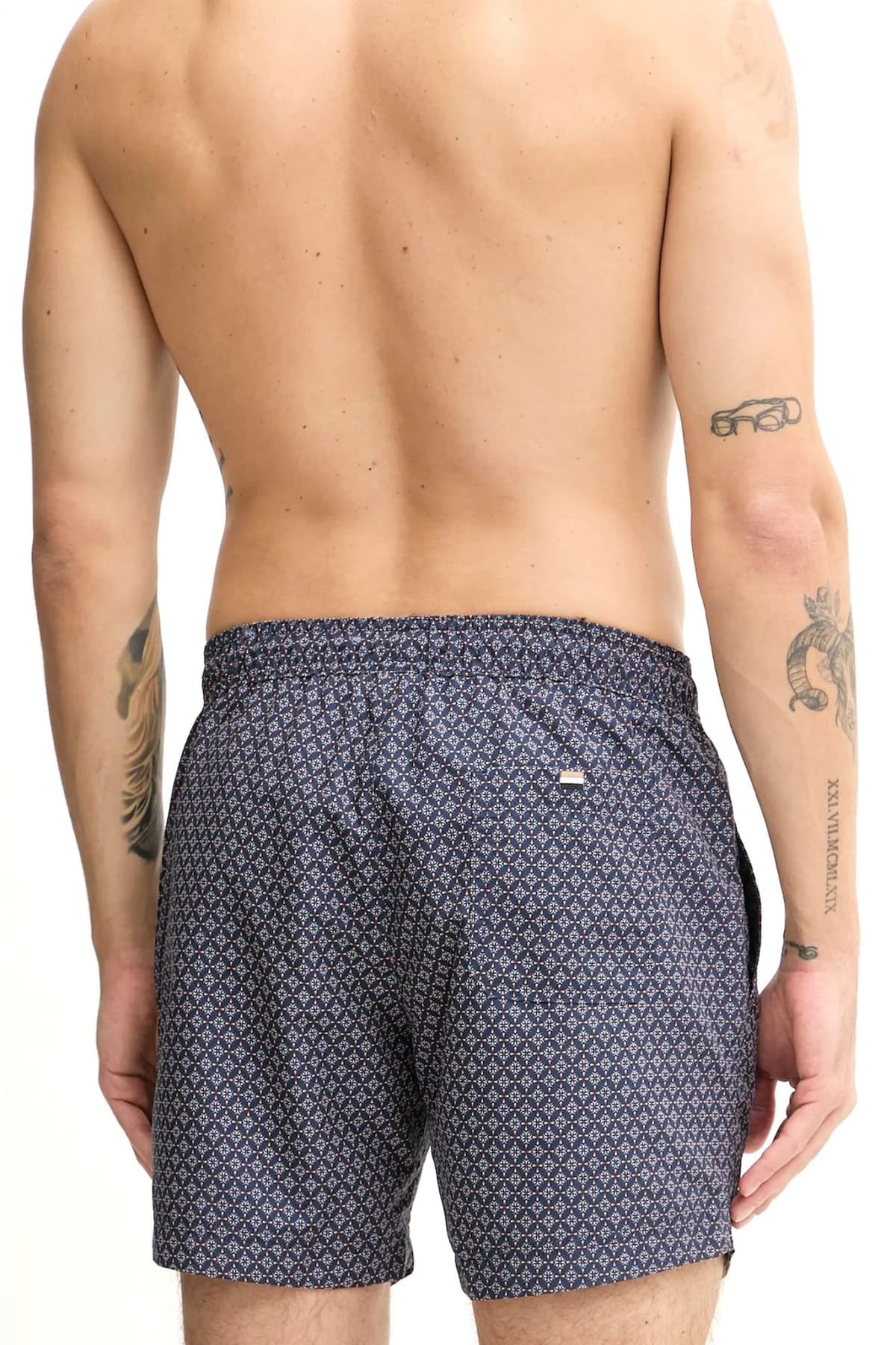 BOSS BEACHWEAR ΜΑΓΙΩ VIBE ΜΙΚΡΟΣΧΕΔΙΟ ΜΠΛΕ-ΜΠΕΖ