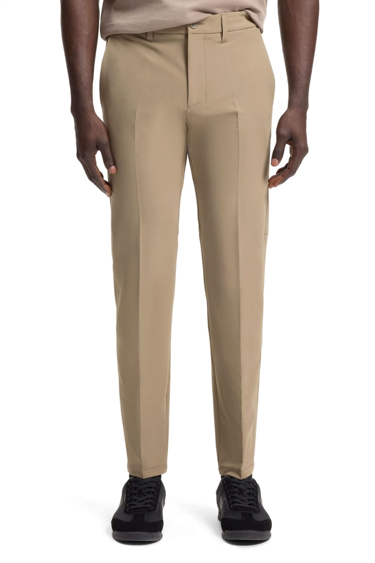 BOSS ATHLEISURE ΠΑΝΤΕΛΟΝΙ CHINO SLIM FIT T_COMMUTER-SLIM ΜΠΕΖ