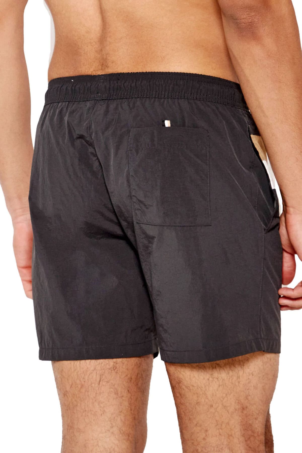 BOSS BEACHWEAR ΜΑΓΙΩ LOUIS ΜΑΥΡΟ-ΜΠΕΖ-ΛΕΥΚΟ