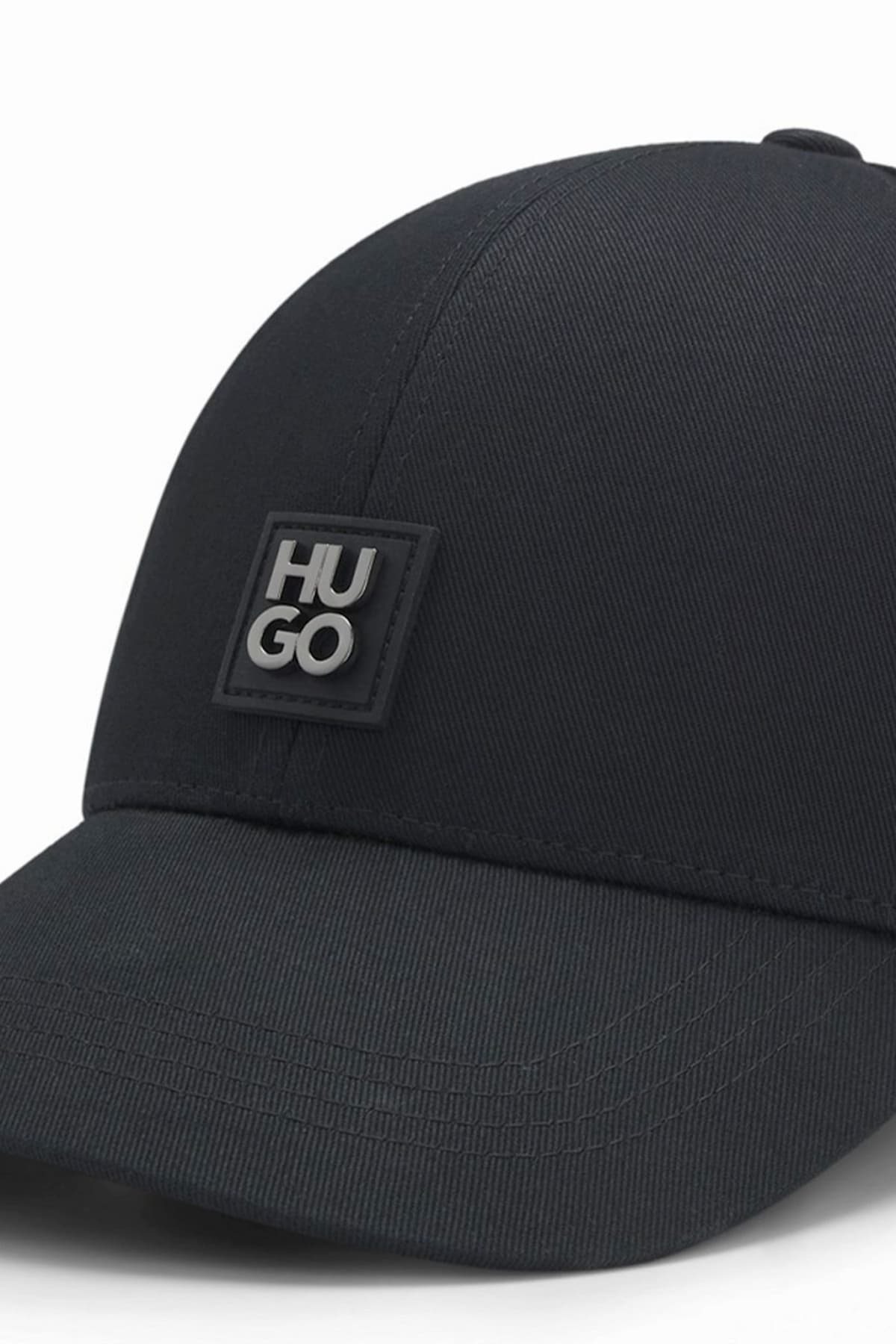 HUGO ΚΑΠΕΛΟ JAKE-ME LOGO ΜΕΤΑΛΛΙΚΟ ΜΑΥΡΟ