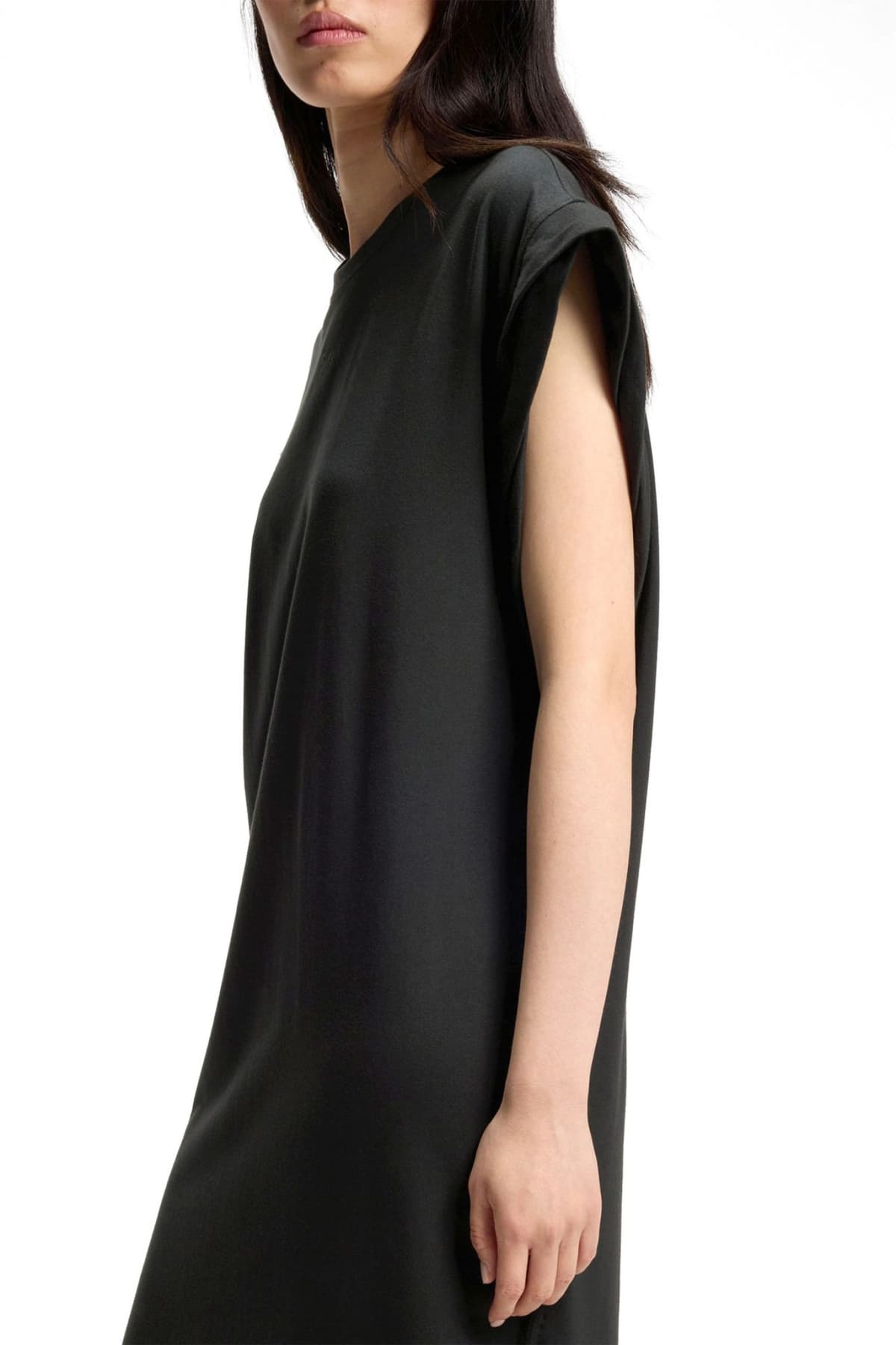 BOSS CASUAL ΦΟΡΕΜΑ MIDI C_EDRESS_5 ΑΝΟΙΓΜΑΤΑ ΚΑΤΩ LOGO ΜΑΥΡΟ