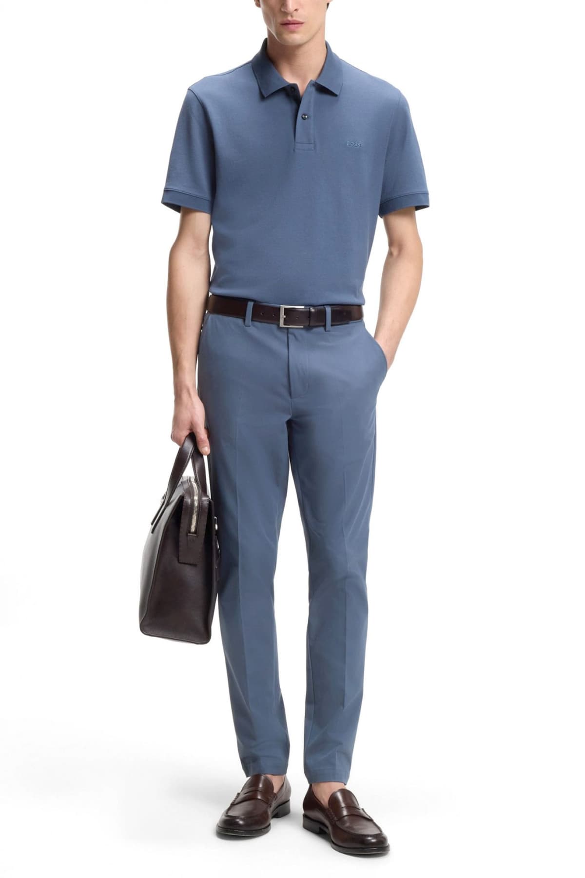 BOSS ΠΑΝΤΕΛΟΝΙ CHINO SLIM FIT P-KAITON1-ZIP ΡΑΦ ΜΠΛΕ