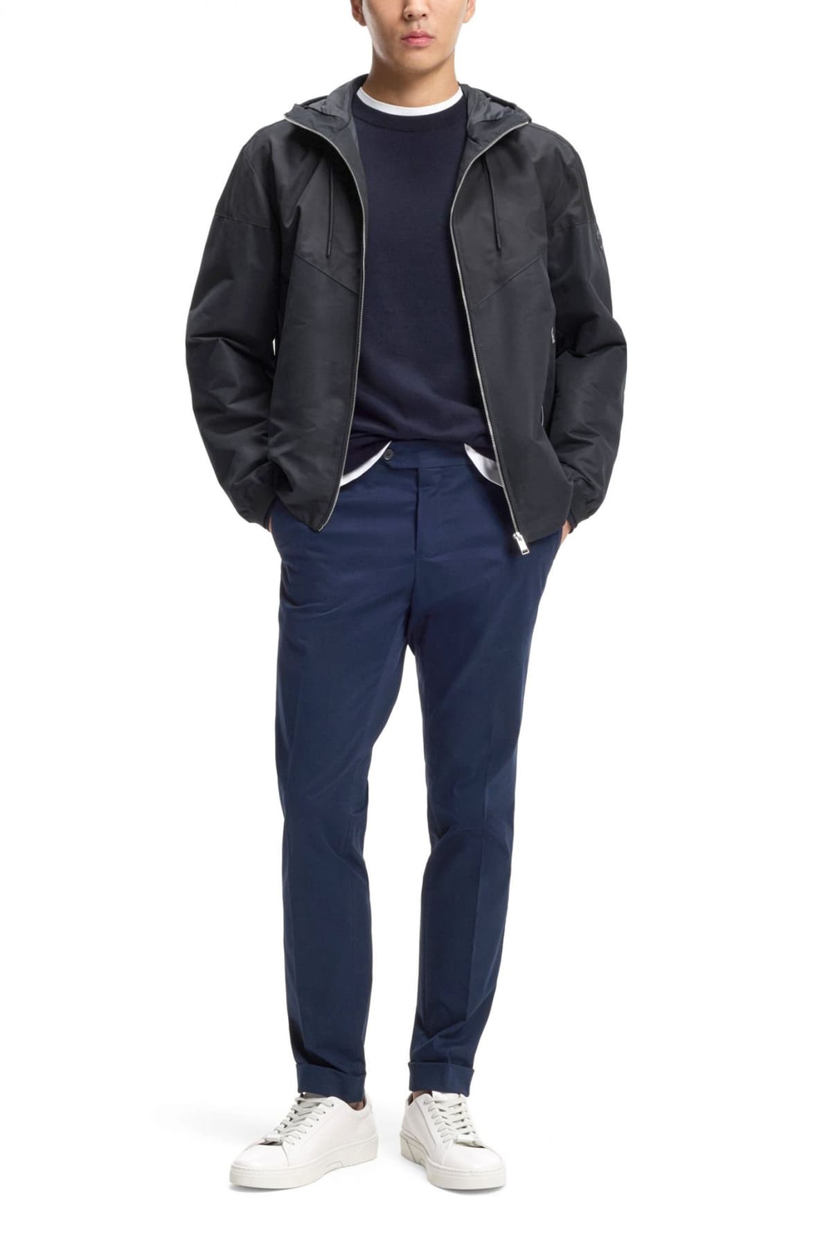 BOSS ΜΠΟΥΦΑΝ JACKET ΚΟΥΚΟΥΛΑ H-CIRENO4 ΜΠΛΕ