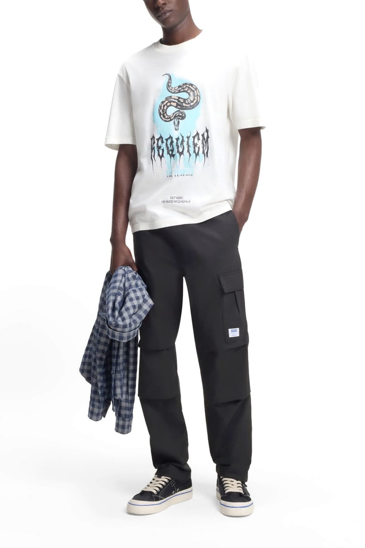 HUGO BLUE ΠΑΝΤΕΛΟΝΙ CARGO GADIC242 ΜΑΥΡΟ