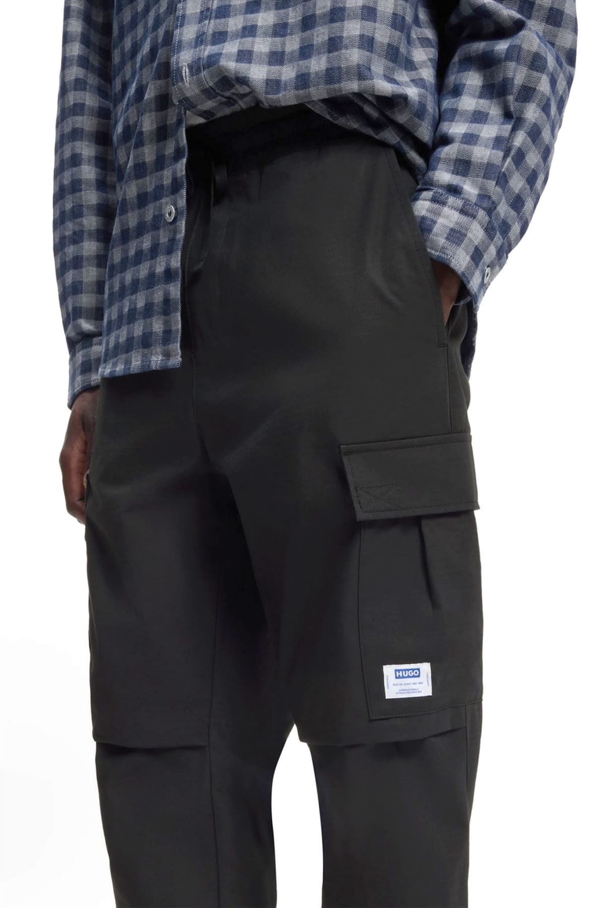 HUGO BLUE ΠΑΝΤΕΛΟΝΙ CARGO GADIC242 ΜΑΥΡΟ