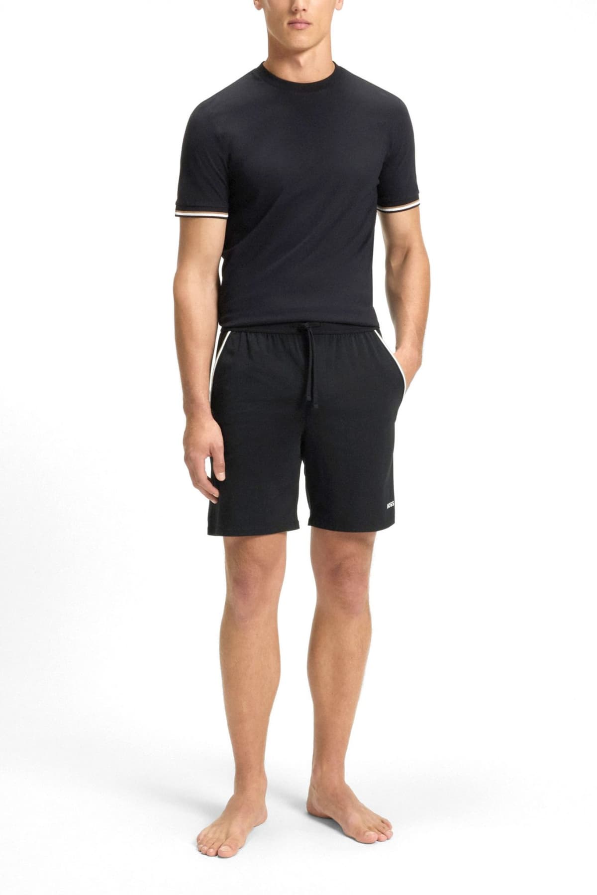 BOSS HOMEWEAR ΒΕΡΜΟΥΔΑ UNIQUE SHORTS CW ΜΑΥΡΟ