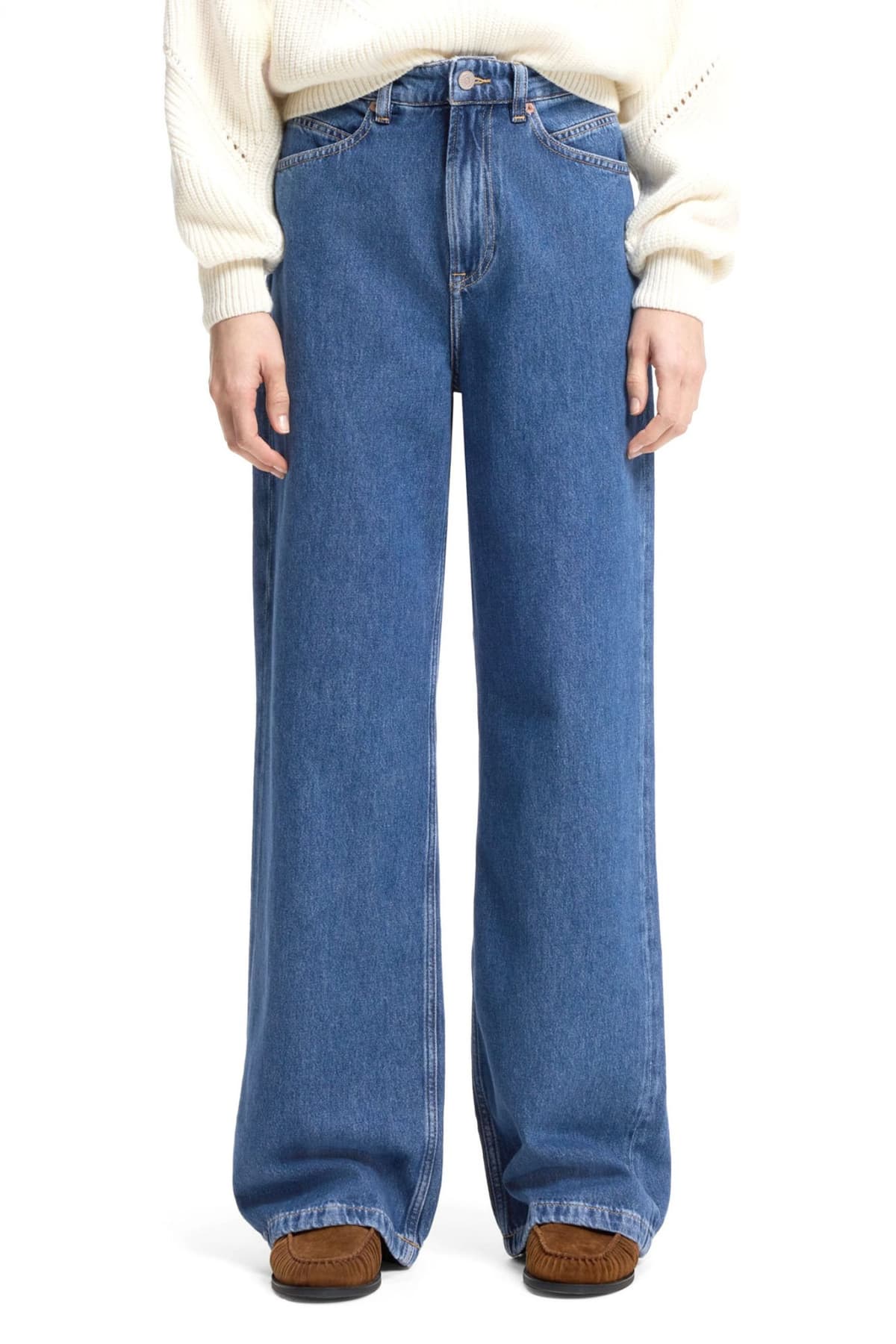 BOSS CASUAL ΠΑΝΤΕΛΟΝΙ JEANS C_MARLENE HR 10.0 REGULAR/WIDE HIGH RISE ΜΠΛΕ