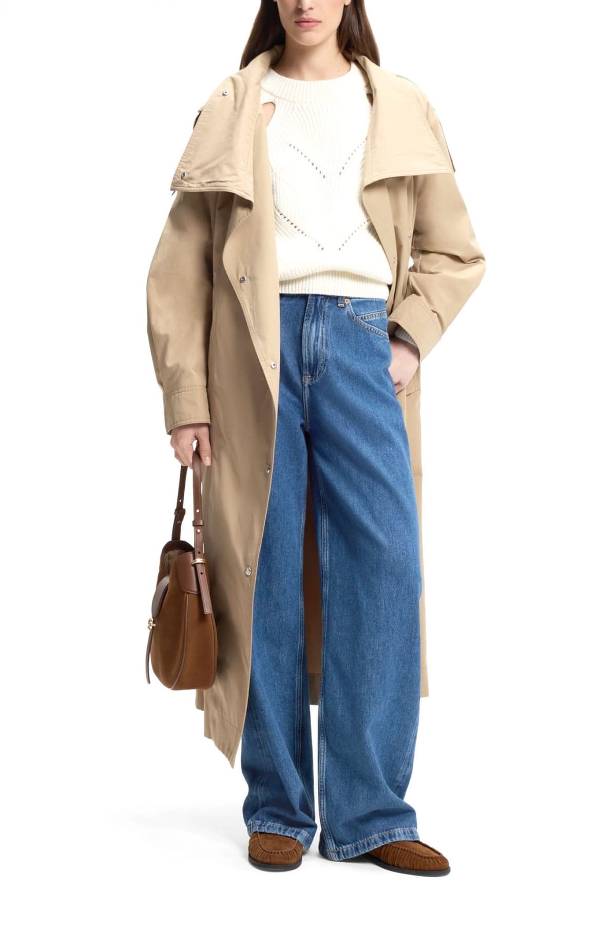 BOSS CASUAL ΠΑΝΤΕΛΟΝΙ JEANS C_MARLENE HR 10.0 REGULAR/WIDE HIGH RISE ΜΠΛΕ