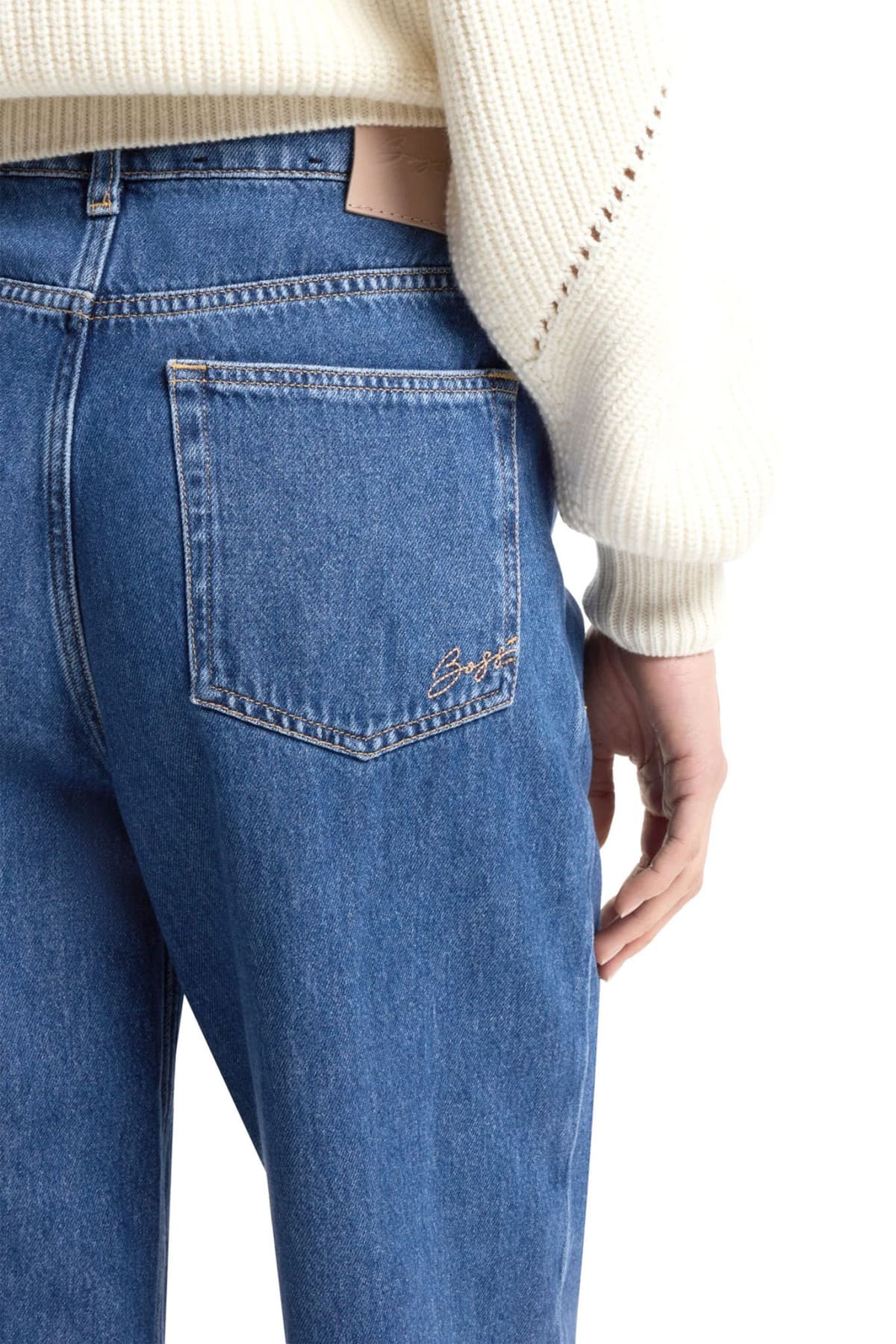 BOSS CASUAL ΠΑΝΤΕΛΟΝΙ JEANS C_MARLENE HR 10.0 REGULAR/WIDE HIGH RISE ΜΠΛΕ