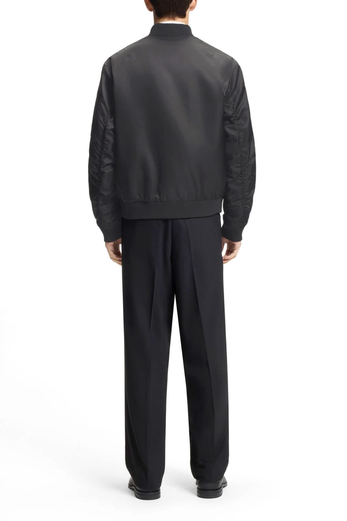 HUGO ΜΠΟΥΦΑΝ BOMBER BADAM2611 LOGO ΜΕΤΑΛΛΙΚΟ ΜΑΥΡΟ