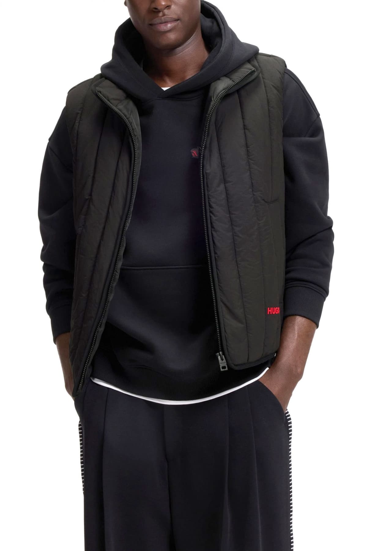 HUGO ΑΜΑΝΙΚΟ BRENO2611 LOGO ΜΑΥΡΟ