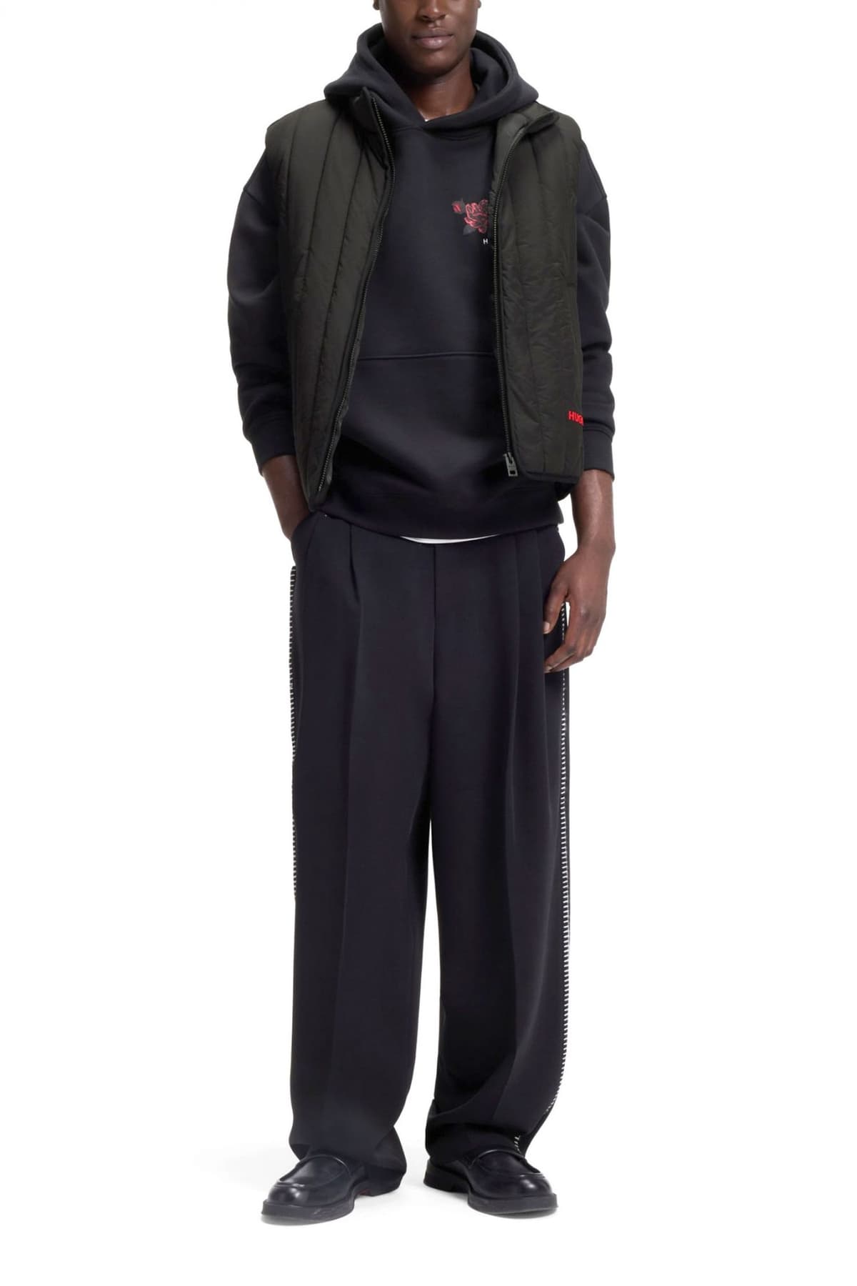 HUGO ΑΜΑΝΙΚΟ BRENO2611 LOGO ΜΑΥΡΟ