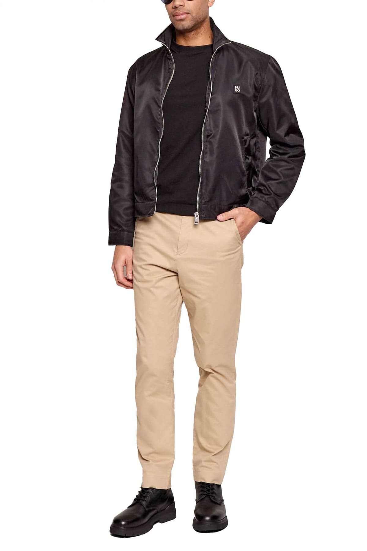 HUGO ΜΠΟΥΦΑΝ BAPONO2611 LOGO ΜΕΤΑΛΛΙΚΟ ΜΑΥΡΟ