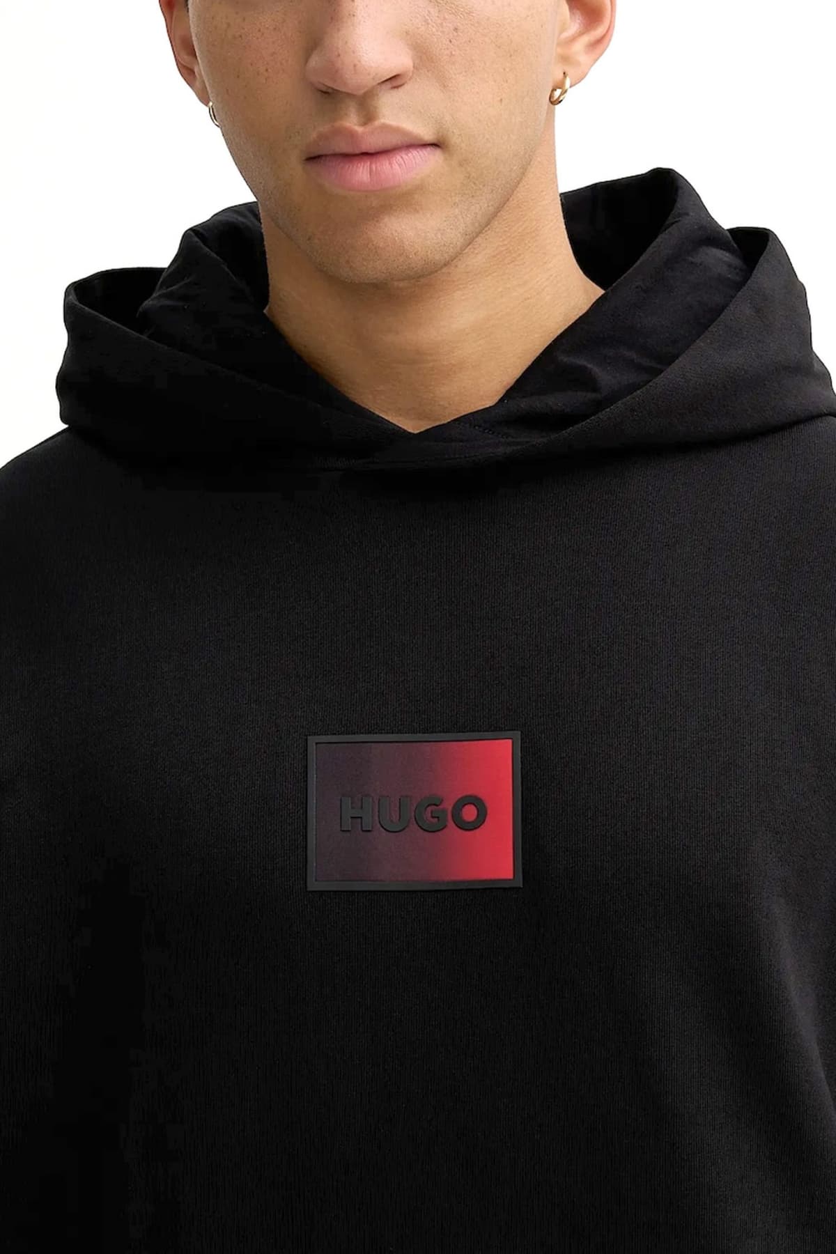 HUGO ΦΟΥΤΕΡ HOODIE DANOHOOD LOGO ΜΑΥΡΟ