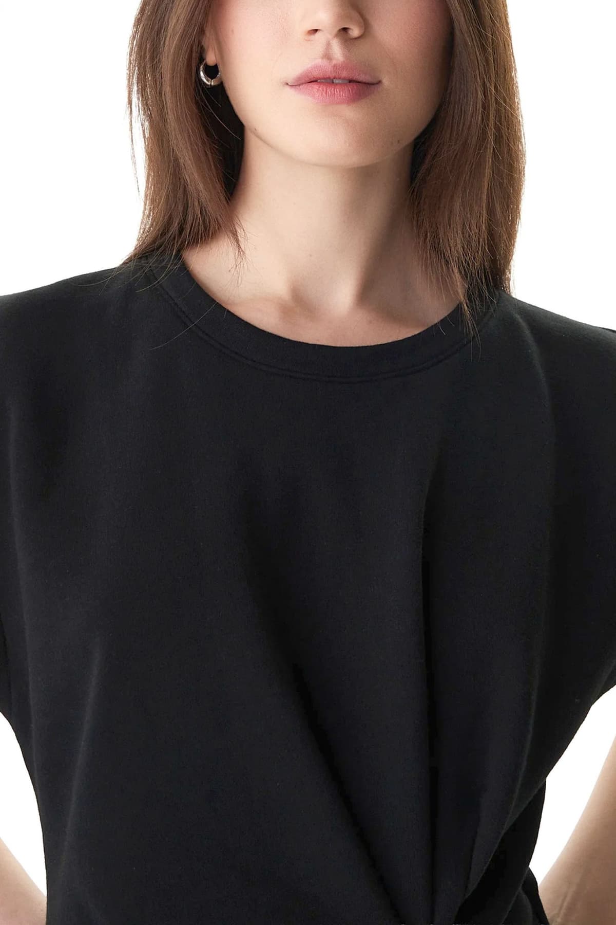 BOSS CASUAL TOP C_ERCI CREW NECK ΣΟΥΡΑ ΣΤΗ ΜΕΣΗ ΜΑΥΡΟ