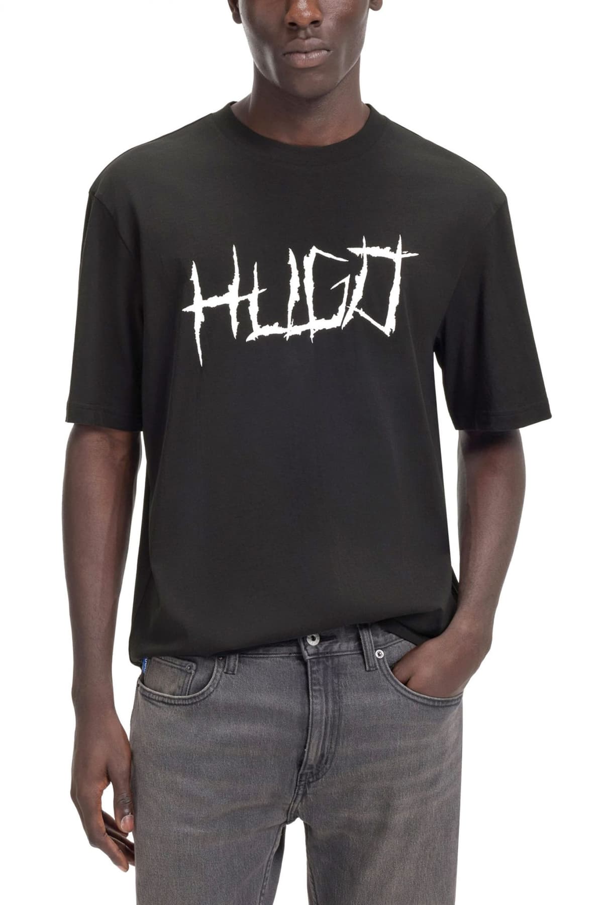 HUGO BLUE T-SHIRT NAMERIX ΜΑΥΡΟ