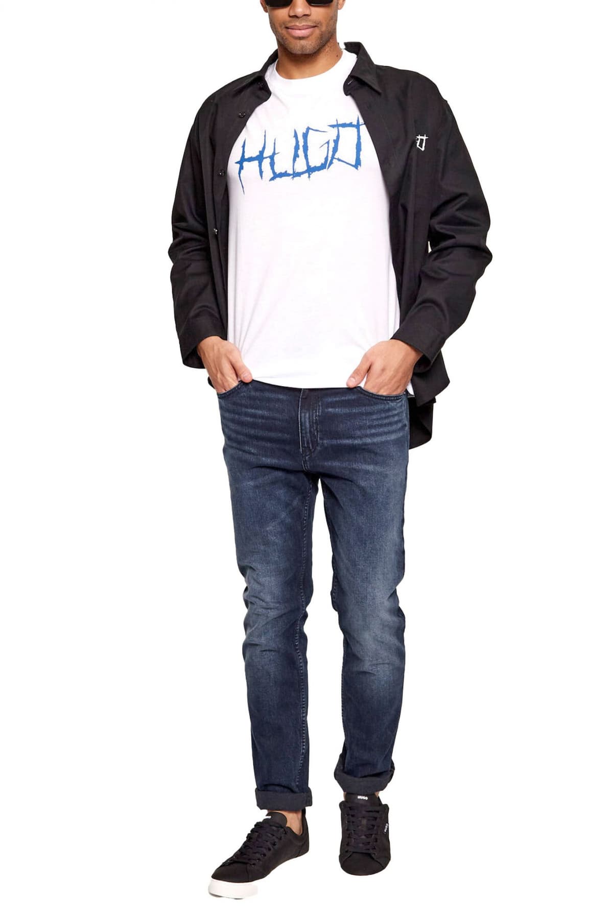 HUGO BLUE T-SHIRT NAMERIX ΛΕΥΚΟ