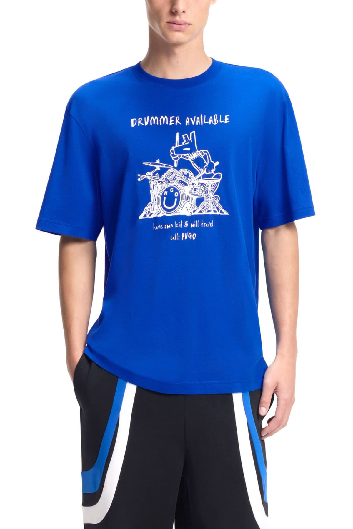 HUGO BLUE T-SHIRT NAMERIX ΡΟΥΑ ΜΠΛΕ