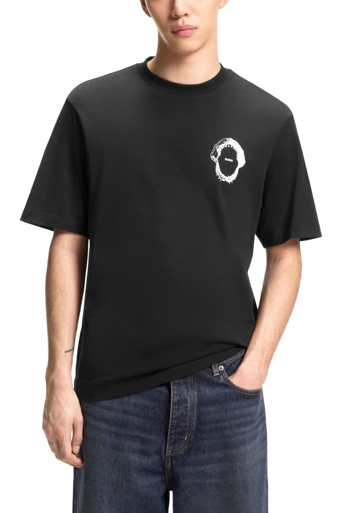 HUGO BLUE T-SHIRT NOFISHIX ΜΑΥΡΟ