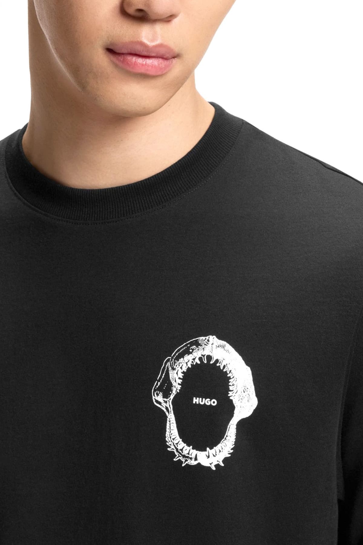 HUGO BLUE T-SHIRT NOFISHIX ΜΑΥΡΟ