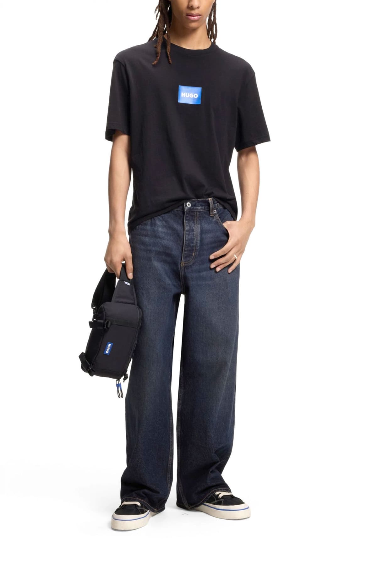 HUGO BLUE T-SHIRT NAYONIX ΜΑΥΡΟ