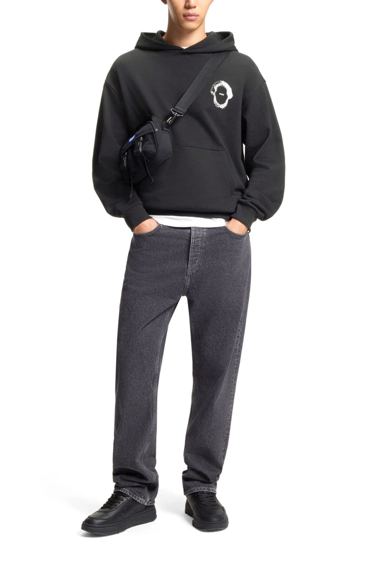 HUGO BLUE ΦΟΥΤΕΡ HOODIE NOUTILEΧ ΜΑΥΡΟ