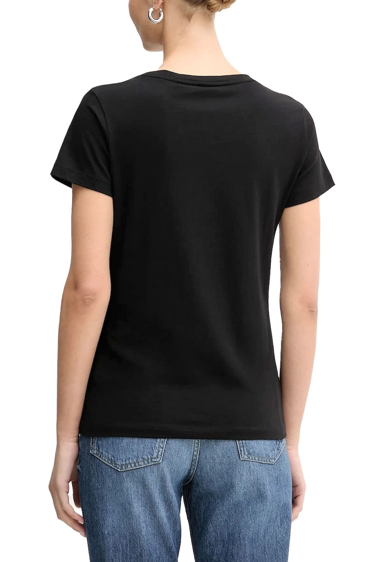 BOSS CASUAL T-SHIRT C_ELOVE_EMBRO LOGO ΜΑΥΡΟ