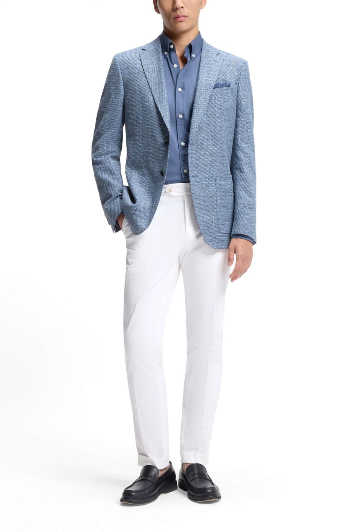 BOSS ΠΑΝΤΕΛΟΝΙ CHINO SLIM FIT C-GENIUS-TU-WG-261F ΛΕΥΚΟ