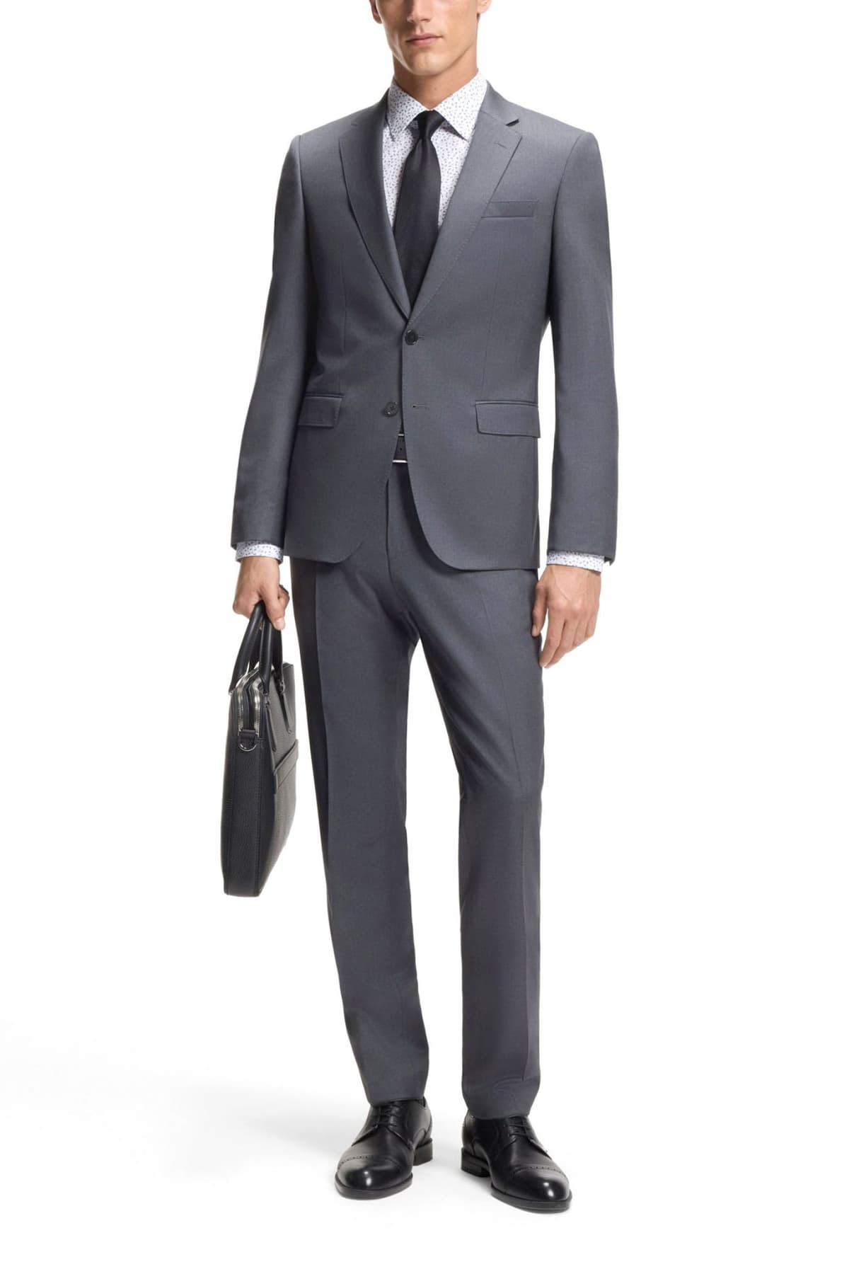 BOSS ΠΟΥΚΑΜΙΣΟ ΜΙΚΡΟΣΧΕΔΙΟ SLIM FIT STRETCH H-HANK-K-C1-261 ΛΕΥΚΟ-ΜΠΛΕ