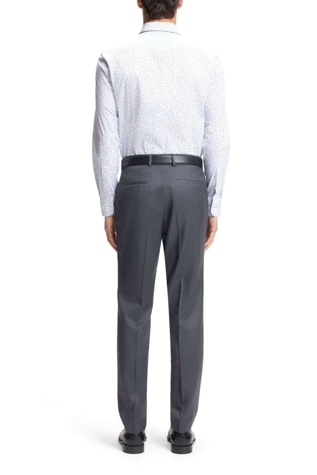 BOSS ΠΟΥΚΑΜΙΣΟ ΜΙΚΡΟΣΧΕΔΙΟ SLIM FIT STRETCH H-HANK-K-C1-261 ΛΕΥΚΟ-ΜΠΛΕ