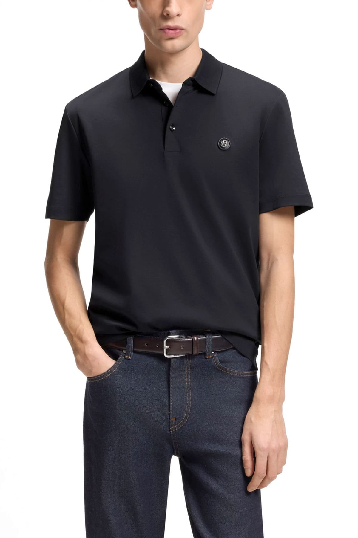 BOSS POLO MERCERISED C-PARIS 01 ΜΠΛΕ