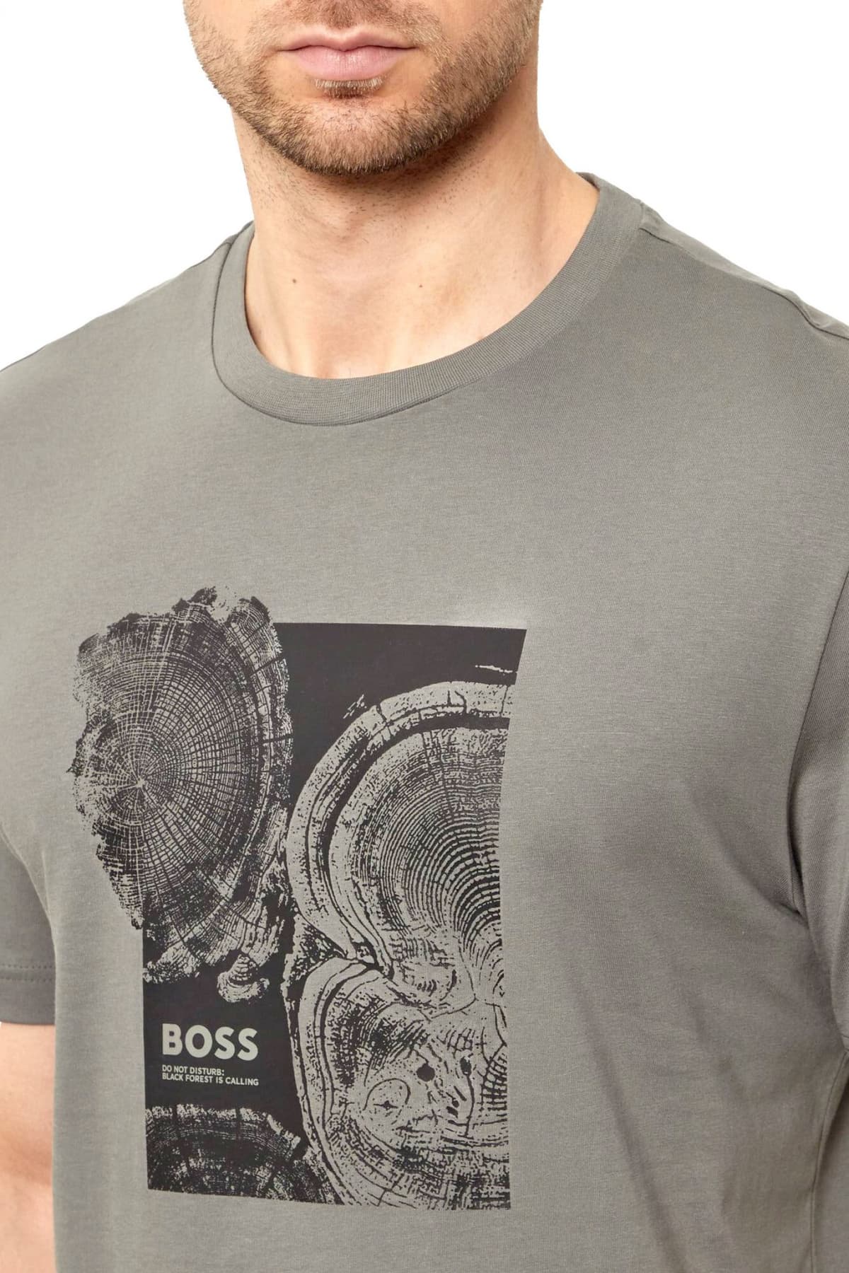 BOSS CASUAL T-SHIRT TE_IMPRINT ΓΚΡΙ