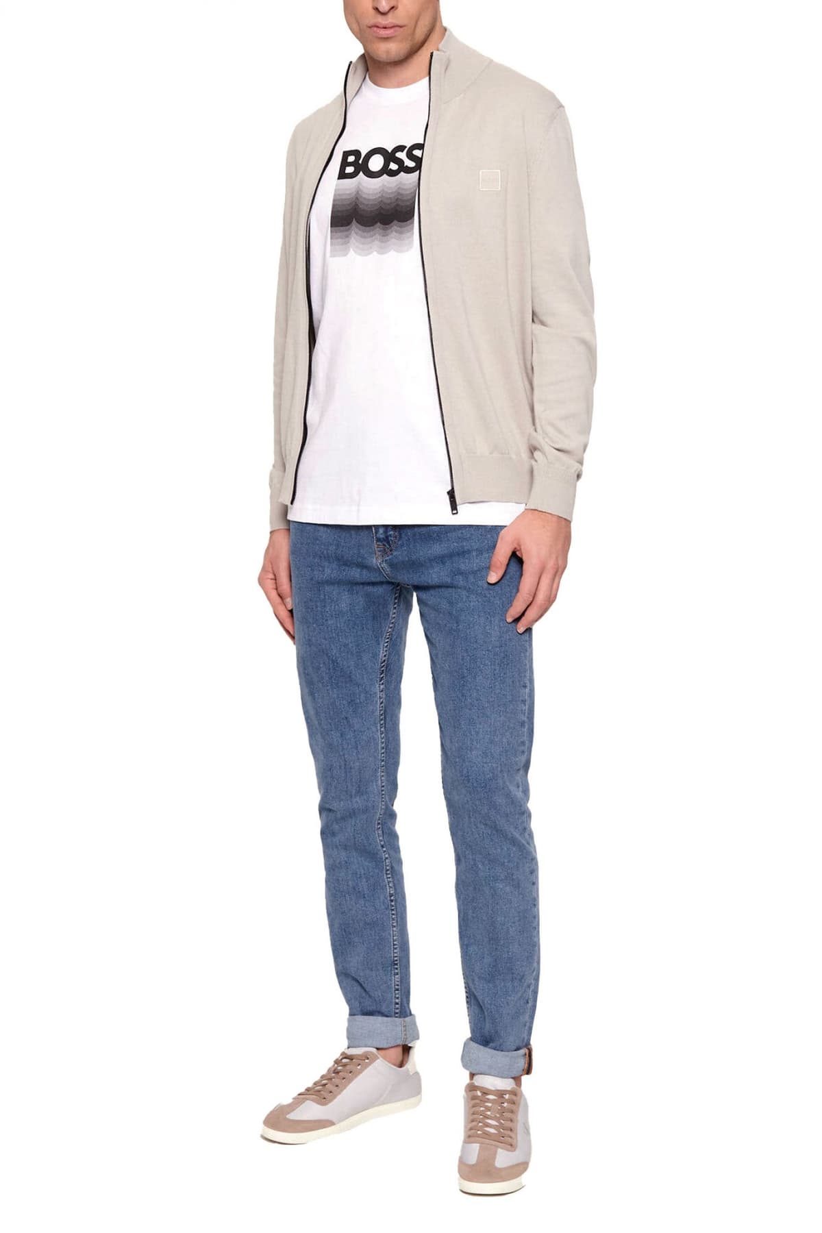 BOSS CASUAL T-SHIRT TE_INSIGNIA ΛΕΥΚΟ