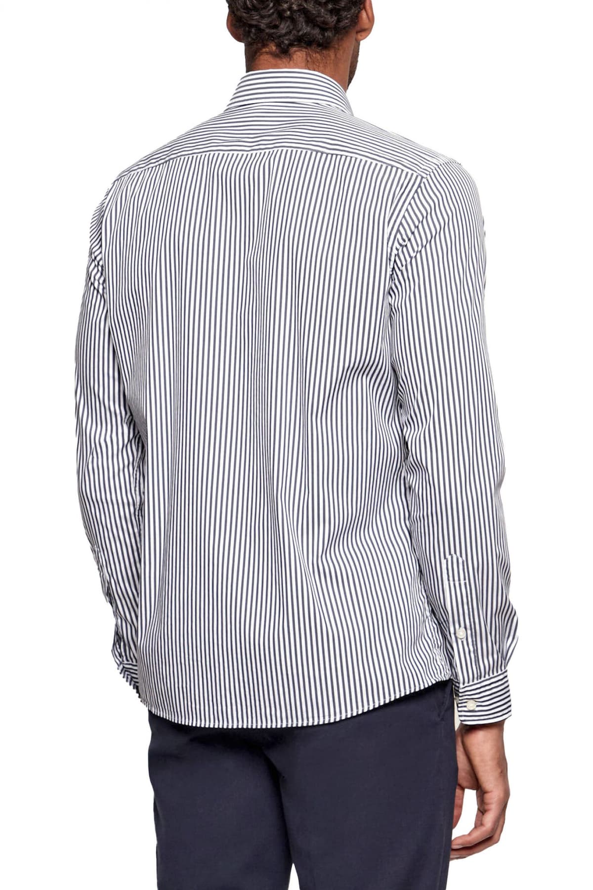 BOSS ΠΟΥΚΑΜΙΣΟ BUTTON DOWN ΡΙΓΕ SLIM FIT STRETCH H-ROAN-BD-E-C1-261 ΜΠΛΕ-ΛΕΥΚΟ
