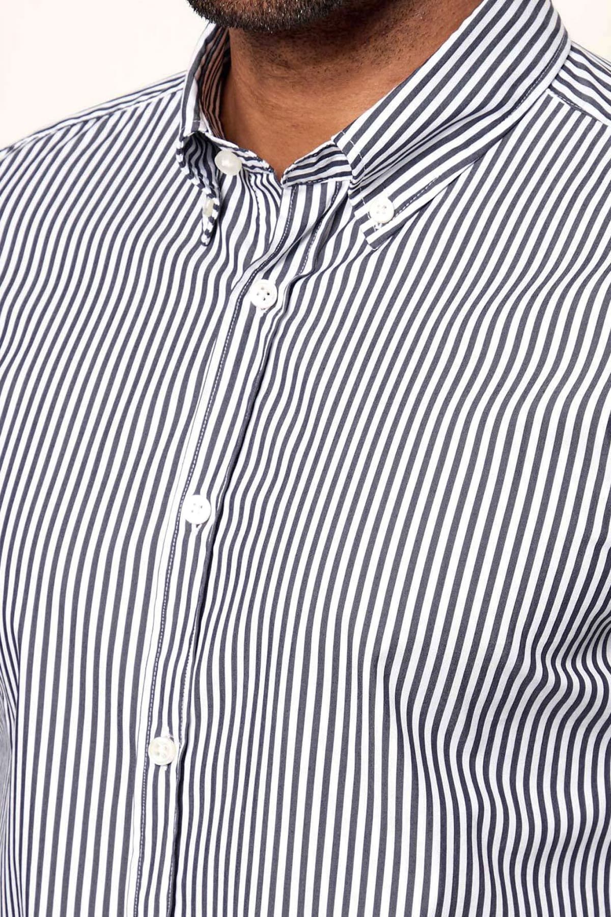 BOSS ΠΟΥΚΑΜΙΣΟ BUTTON DOWN ΡΙΓΕ SLIM FIT STRETCH H-ROAN-BD-E-C1-261 ΜΠΛΕ-ΛΕΥΚΟ