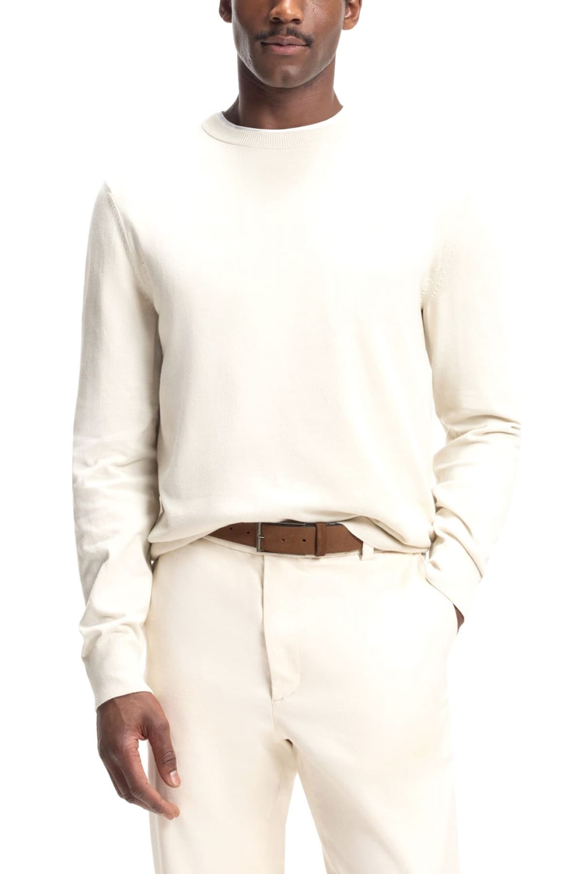 BOSS ΠΛΕΚΤΟ CREW NECK UPACAS-L ΕΚΡΟΥ