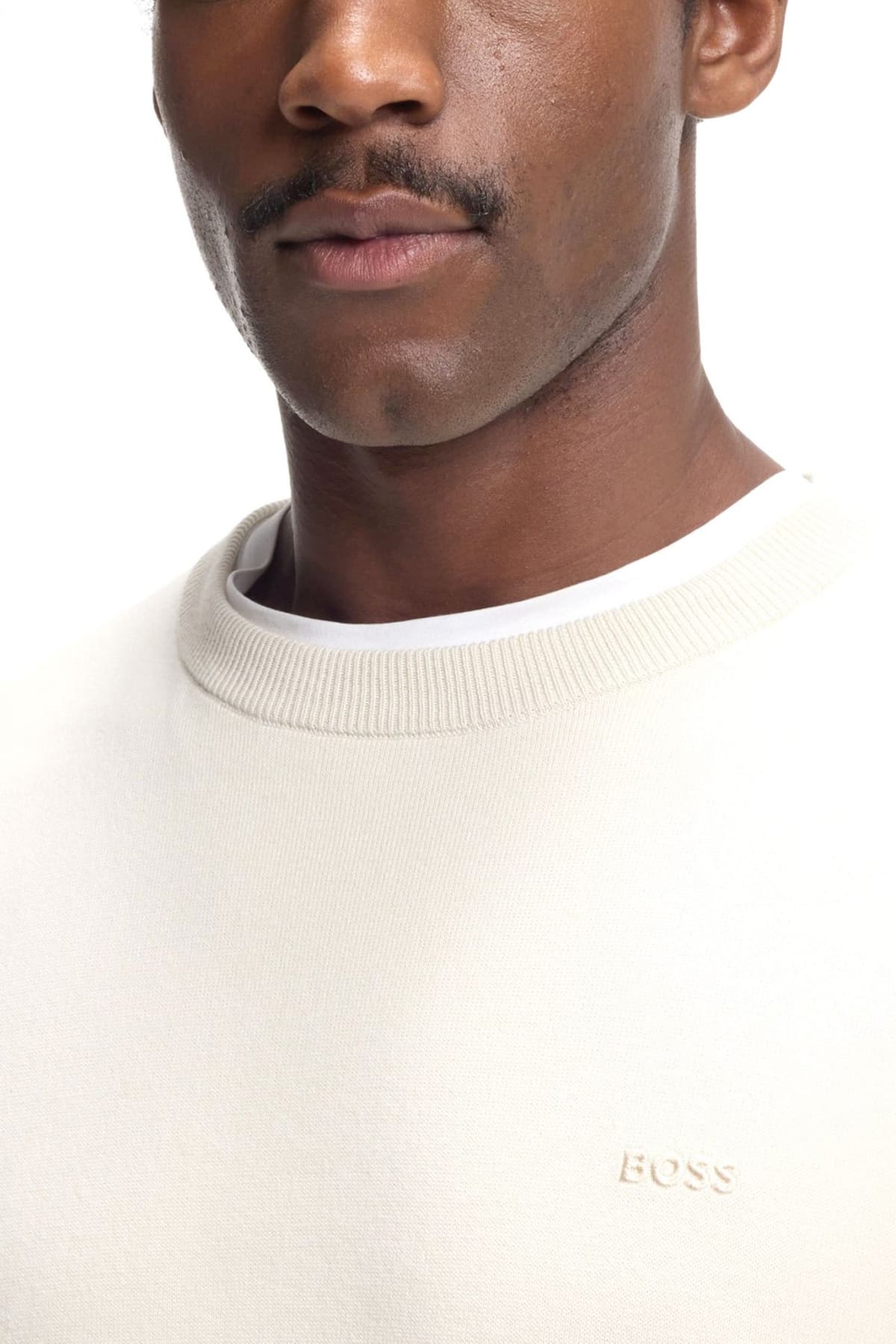 BOSS ΠΛΕΚΤΟ CREW NECK UPACAS-L ΕΚΡΟΥ