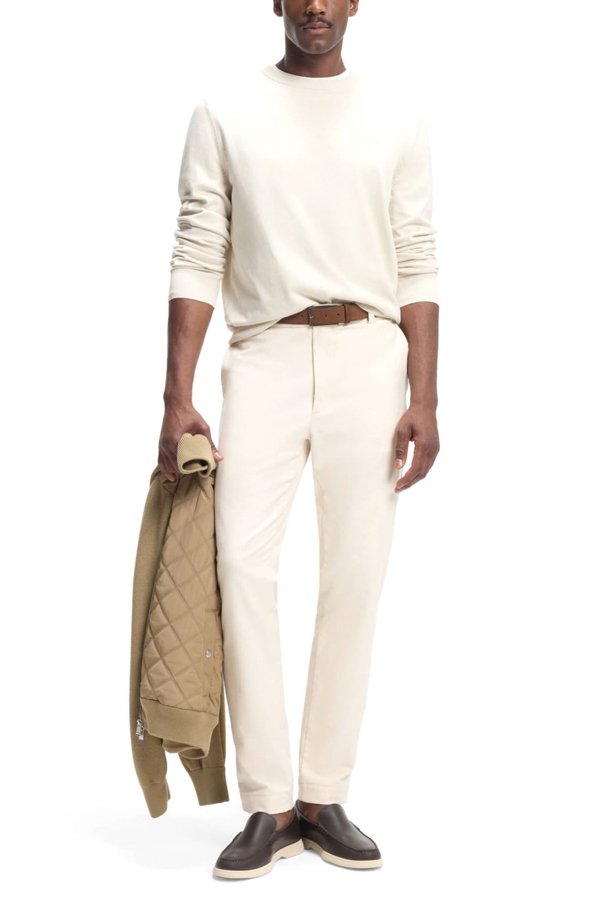 BOSS ΠΛΕΚΤΟ CREW NECK UPACAS-L ΕΚΡΟΥ