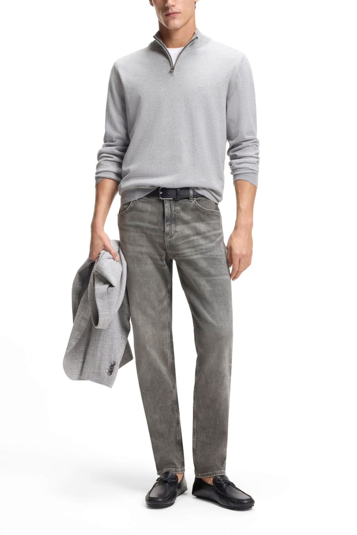 BOSS ΠΑΝΤΕΛΟΝΙ JEANS C-REMAINE REGULAR FIT ΓΚΡΙ