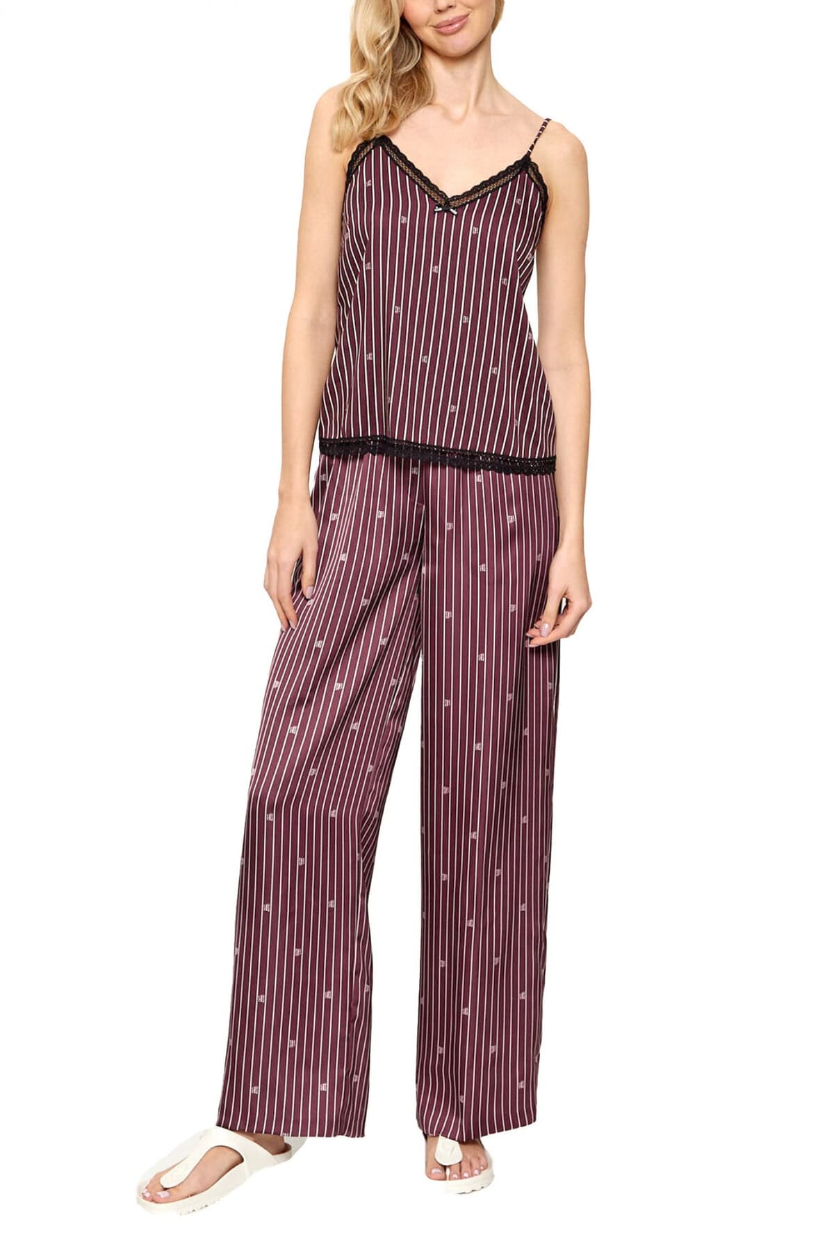 HUGO ΠΑΝΤΕΛΟΝΙ HASABELLA-2 ΡΙΓΕ ALL OVER LOGO ΜΠΟΡΝΤΩ