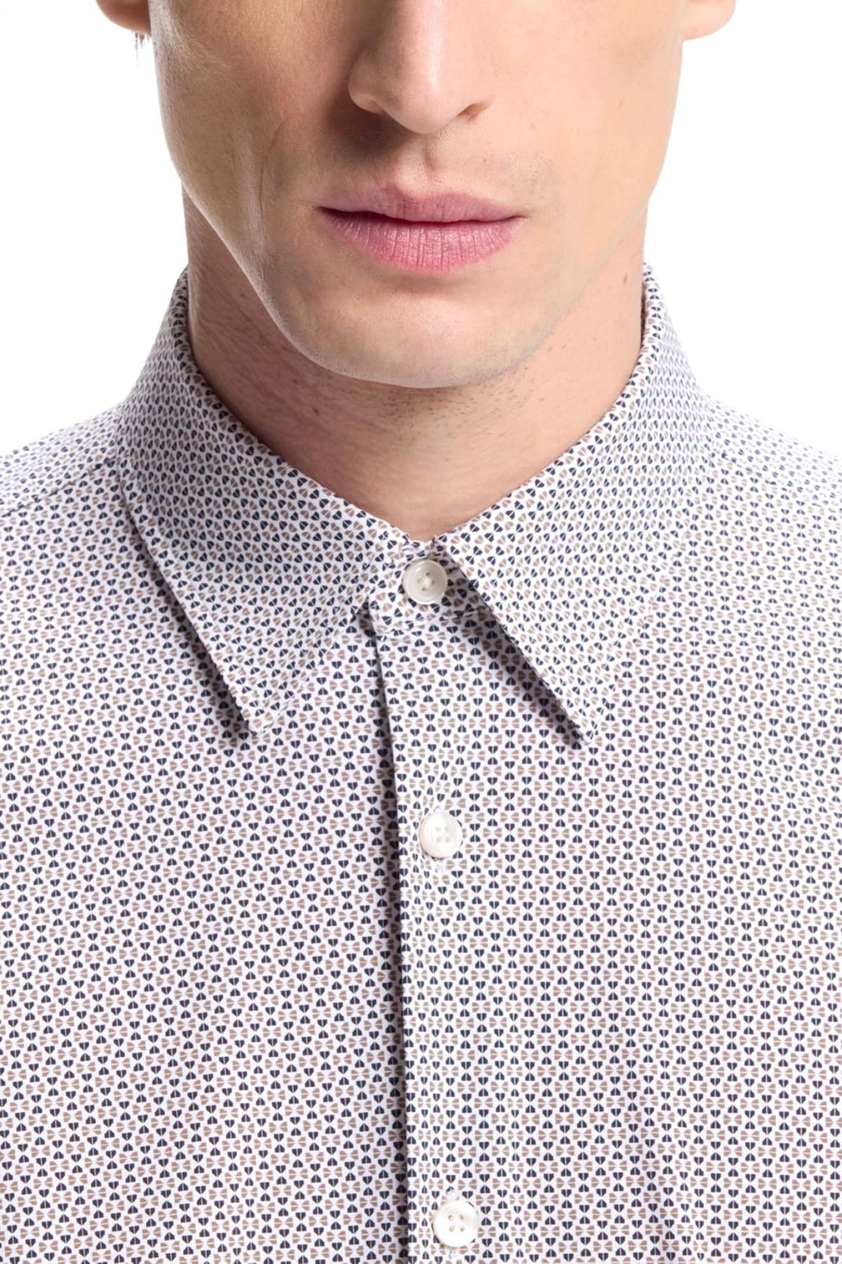 BOSS PERFORMANCE ΠΟΥΚΑΜΙΣΟ ΜΙΚΡΟΣΕΧΔΙΟ SLIM FIT P-RON-K-F-261 ΜΠΕΖ-ΜΠΛΕ