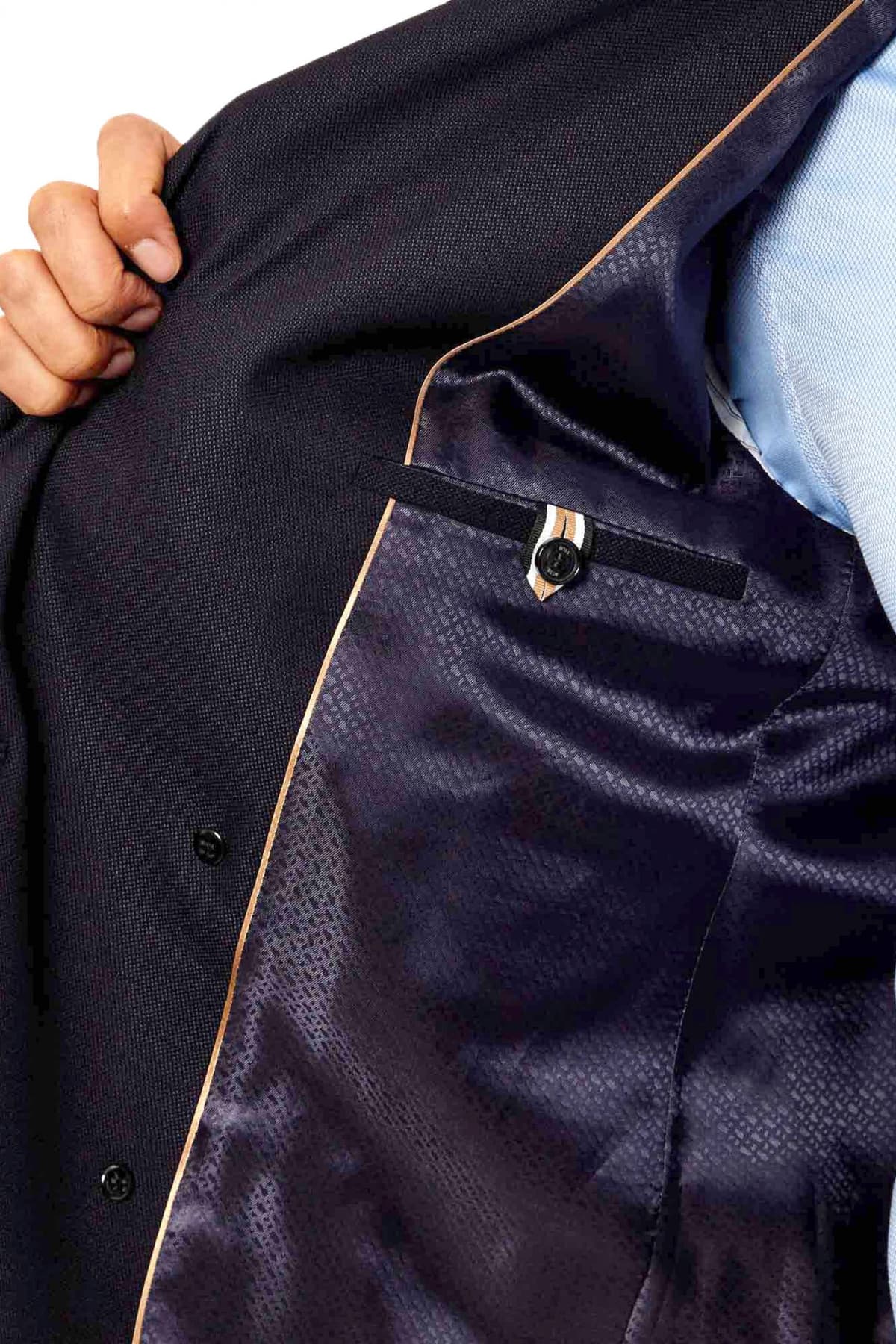 BOSS ΣΑΚΑΚΙ BLAZER REDA SLIM FIT BI-STRETCH H-HUTSON-DB-261 ΜΠΛΕ