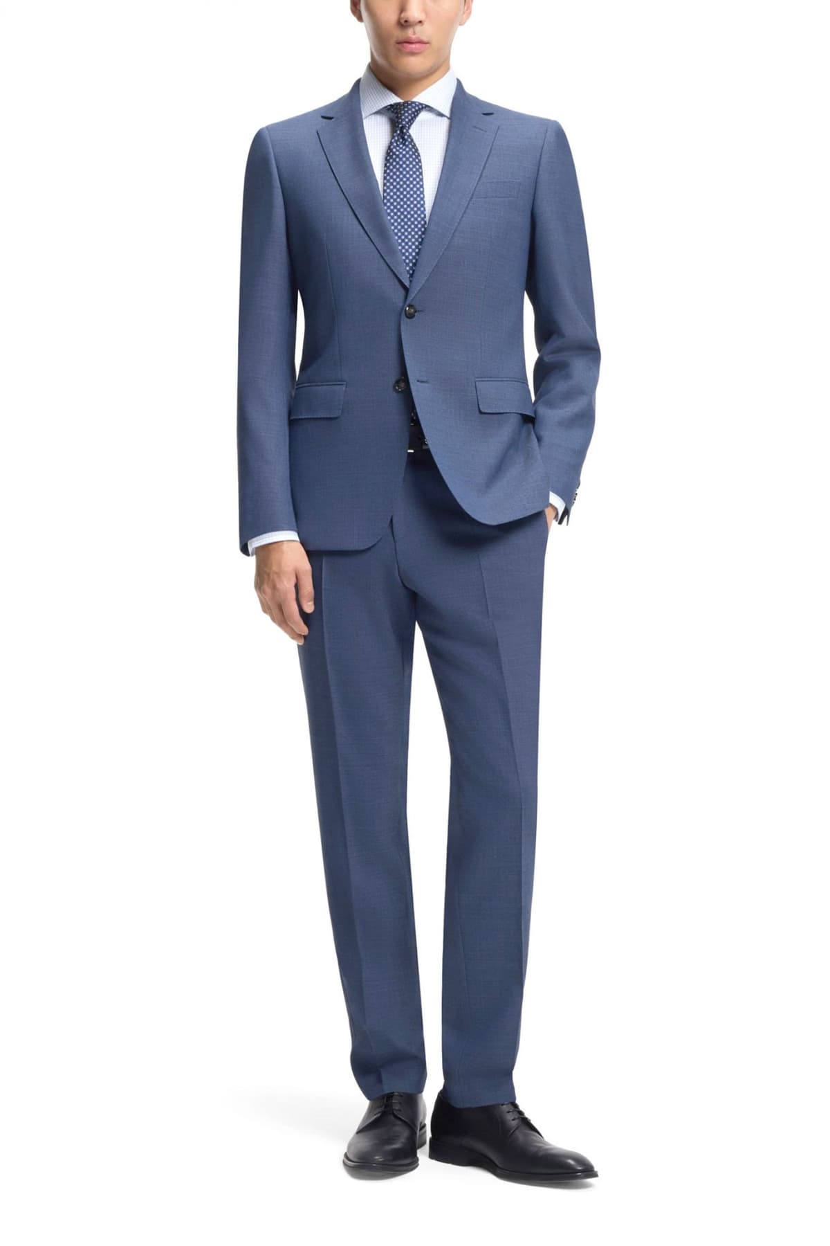 BOSS ΚΟΣΟΤΥΜΙ ΜΙΚΡΟΣΧΕΔΙΟ STRETCH SLIM FIT H-HUGE-2PCS-253 ΡΑΦ ΜΠΛΕ