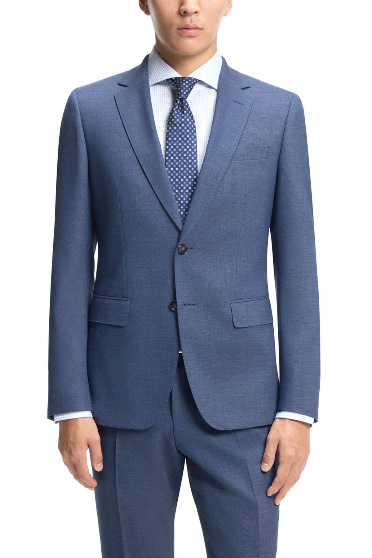 BOSS ΚΟΣΟΤΥΜΙ ΜΙΚΡΟΣΧΕΔΙΟ STRETCH SLIM FIT H-HUGE-2PCS-253 ΡΑΦ ΜΠΛΕ