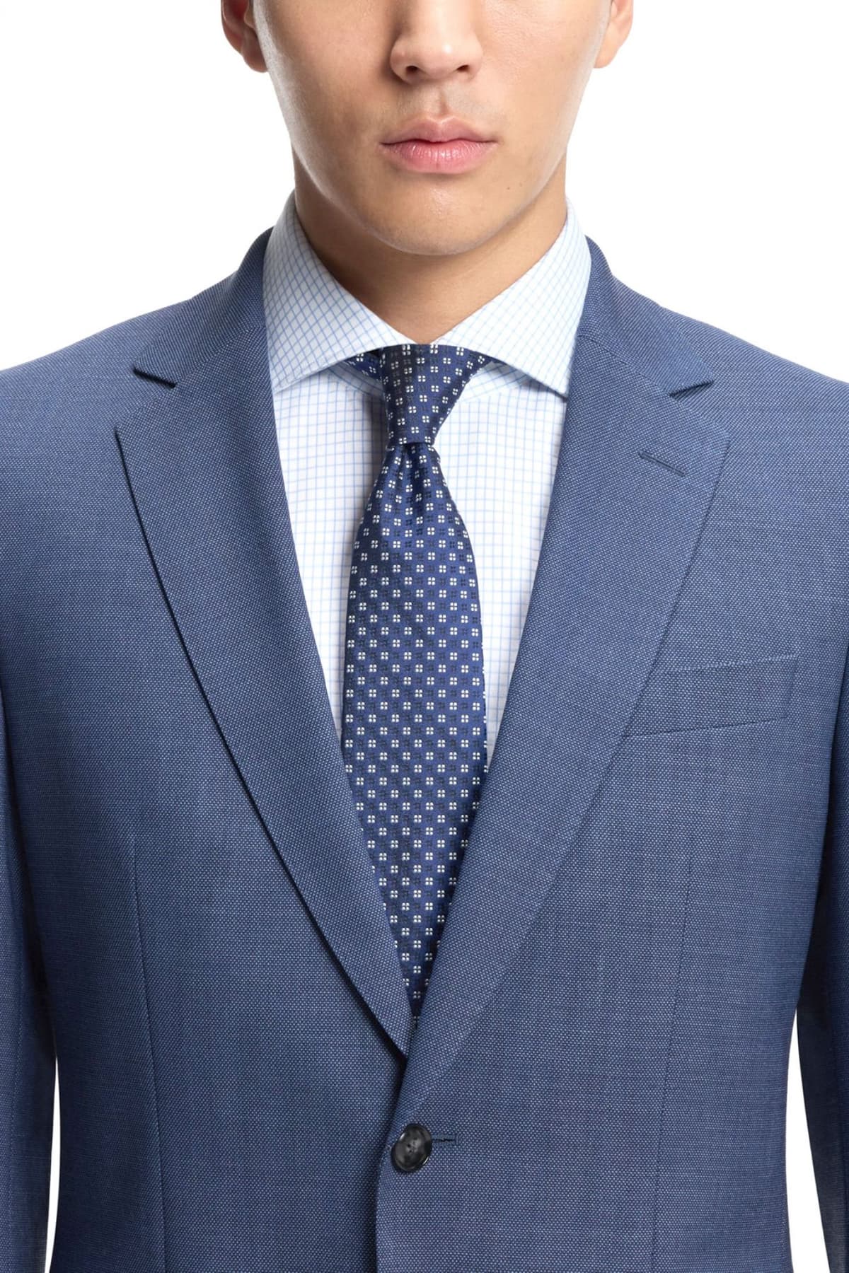 BOSS ΚΟΣΟΤΥΜΙ ΜΙΚΡΟΣΧΕΔΙΟ STRETCH SLIM FIT H-HUGE-2PCS-253 ΡΑΦ ΜΠΛΕ