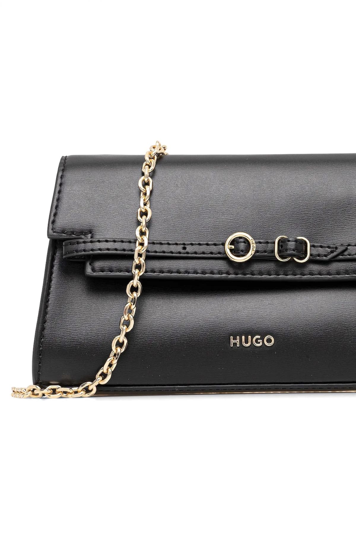 HUGO ΤΣΑΝΤΑ SYNDRA_CLUTCH CROSSBODY LOGO ΜΑΥΡΟ