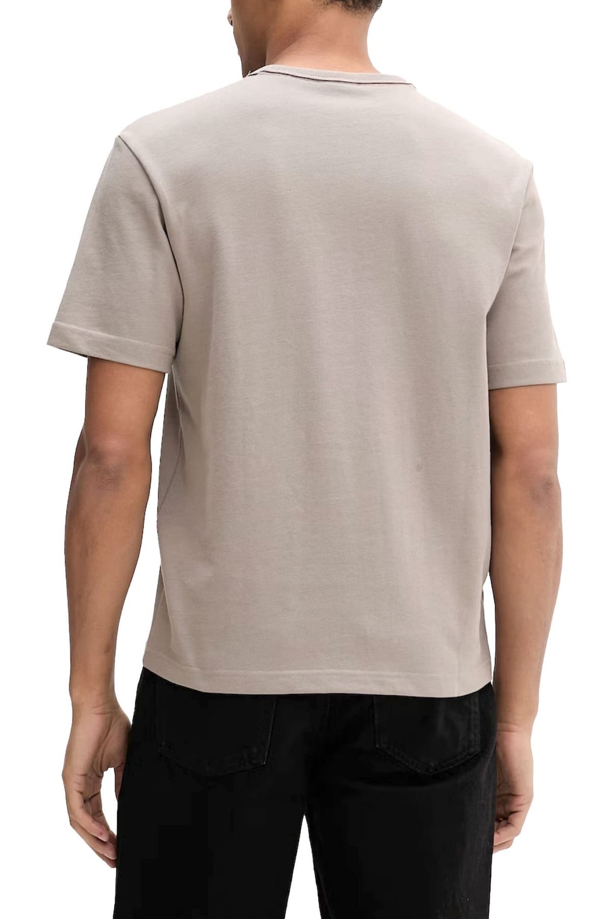 HUGO T-SHIRT DOBUL LOGO SNAKE ΓΚΡΙ-ΚΑΦΕ