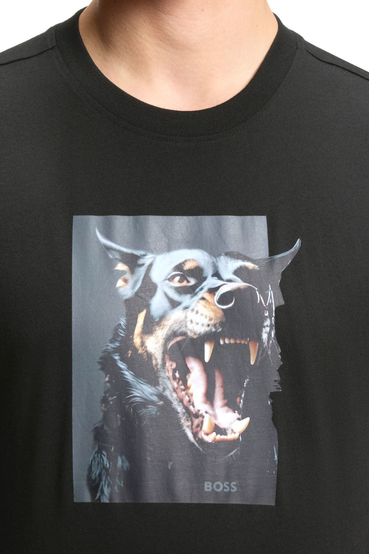 BOSS CASUAL T-SHIRT TE_DOBERBAN ΜΑΥΡΟ