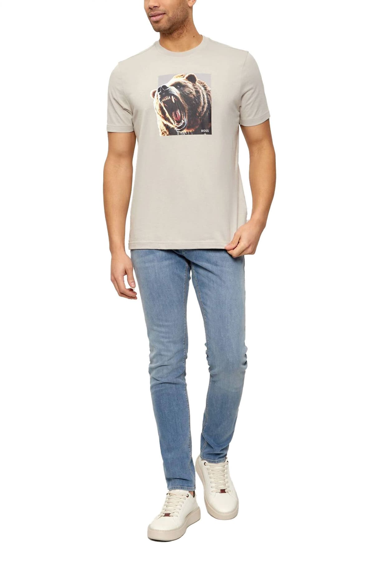 BOSS CASUAL T-SHIRT TE_DOBERBAN ΜΠΕΖ